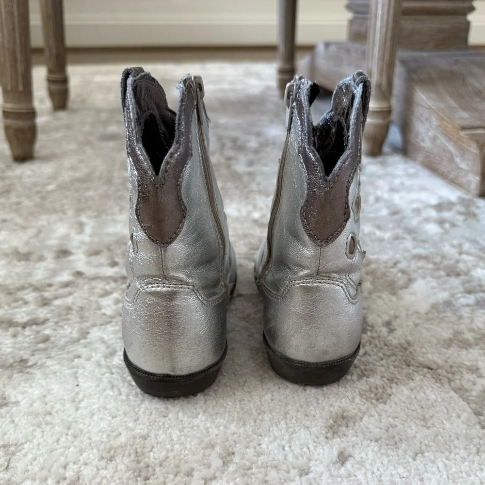 Zara Silver Cowboy Boots